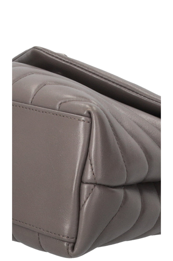SAINT LAURENT Small Loulou Bag in Grey Leather