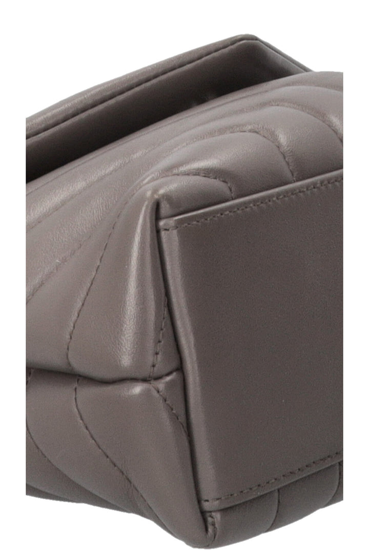 SAINT LAURENT Small Loulou Bag in Grey Leather