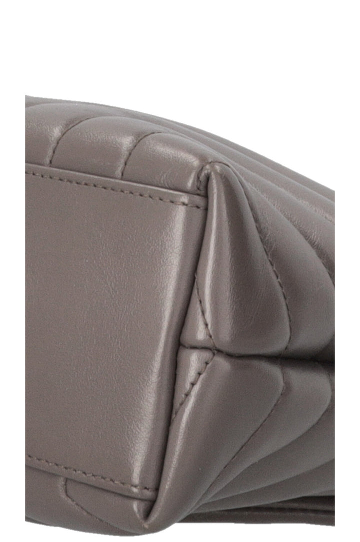 SAINT LAURENT Small Loulou Bag in Grey Leather