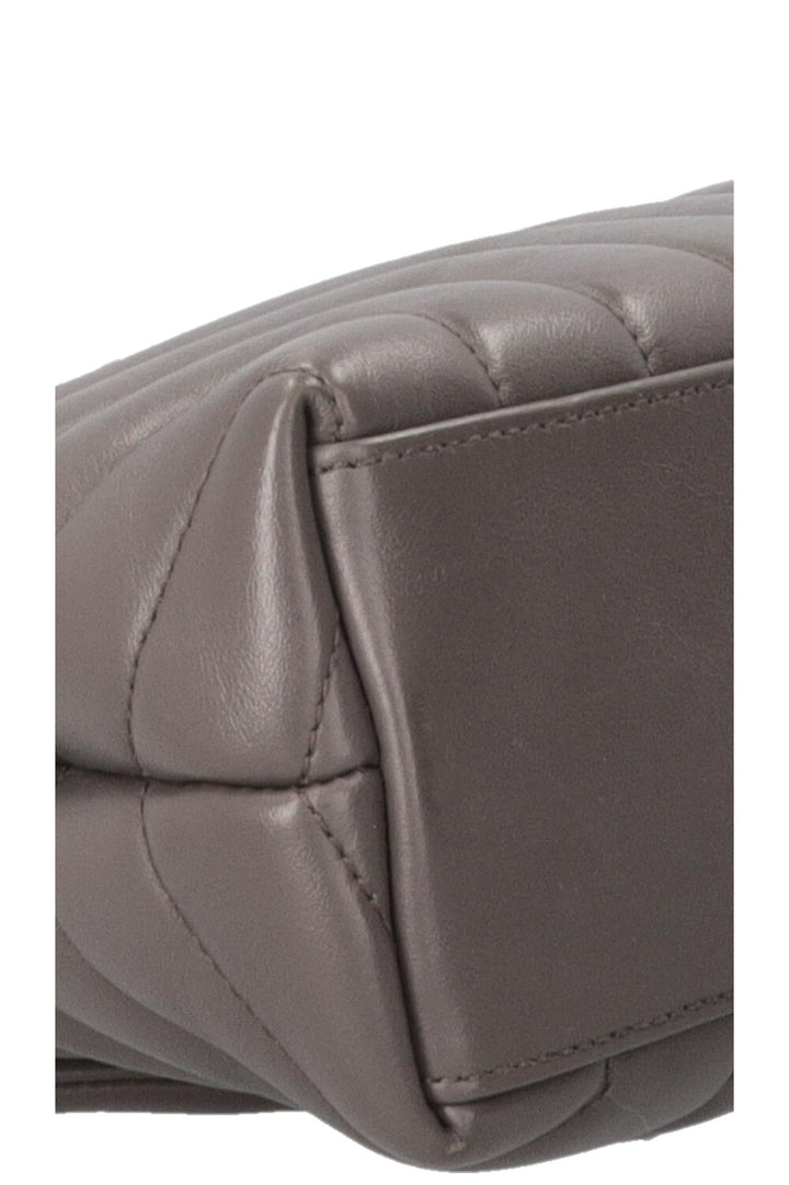 SAINT LAURENT Small Loulou Bag in Grey Leather