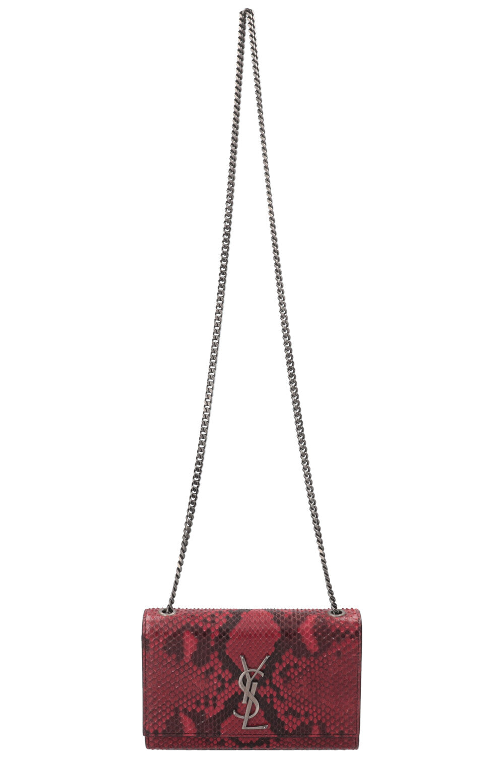 YSL Small New Kate Shoulder Bag Snake Embossed Red