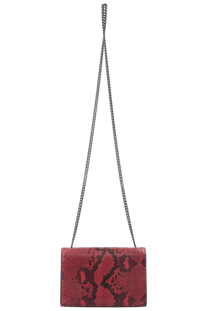 YSL Small New Kate Shoulder Bag Snake Embossed Red