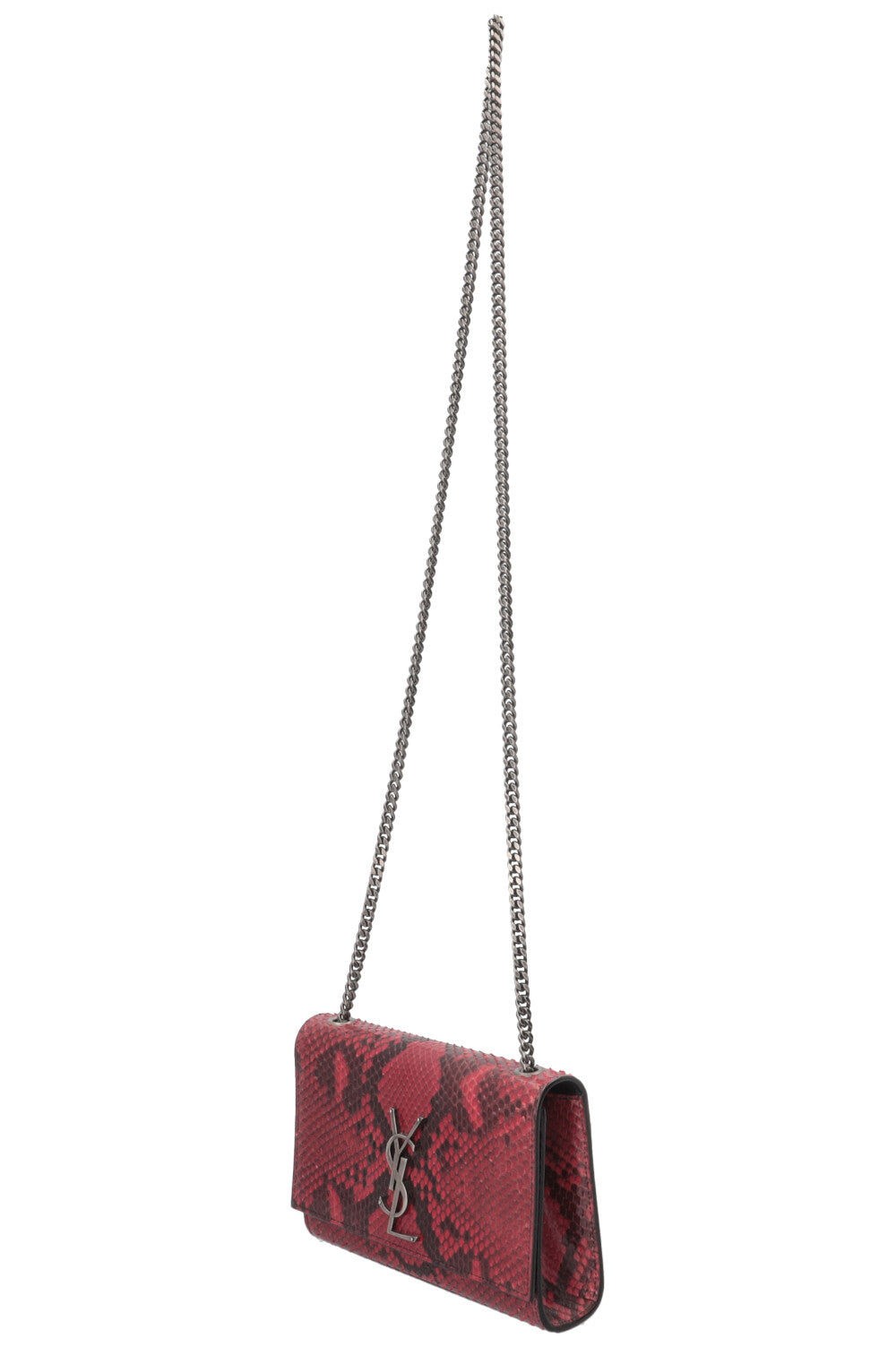 YSL Small New Kate Shoulder Bag Snake Embossed Red