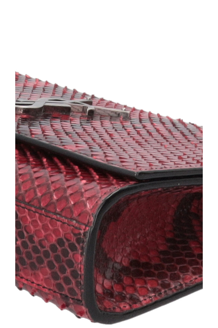 YSL Small New Kate Shoulder Bag Snake Embossed Red