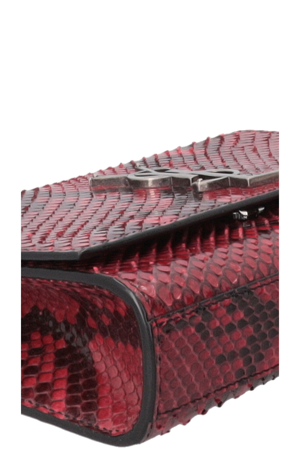YSL Small New Kate Shoulder Bag Snake Embossed Red