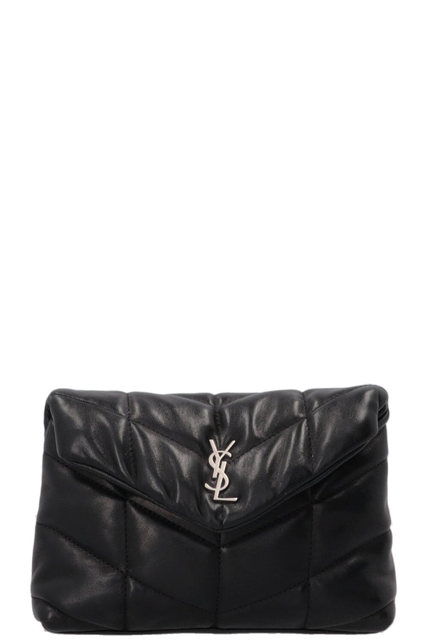 SAINT LAURENT Small Puffer Loulou Pouch Black