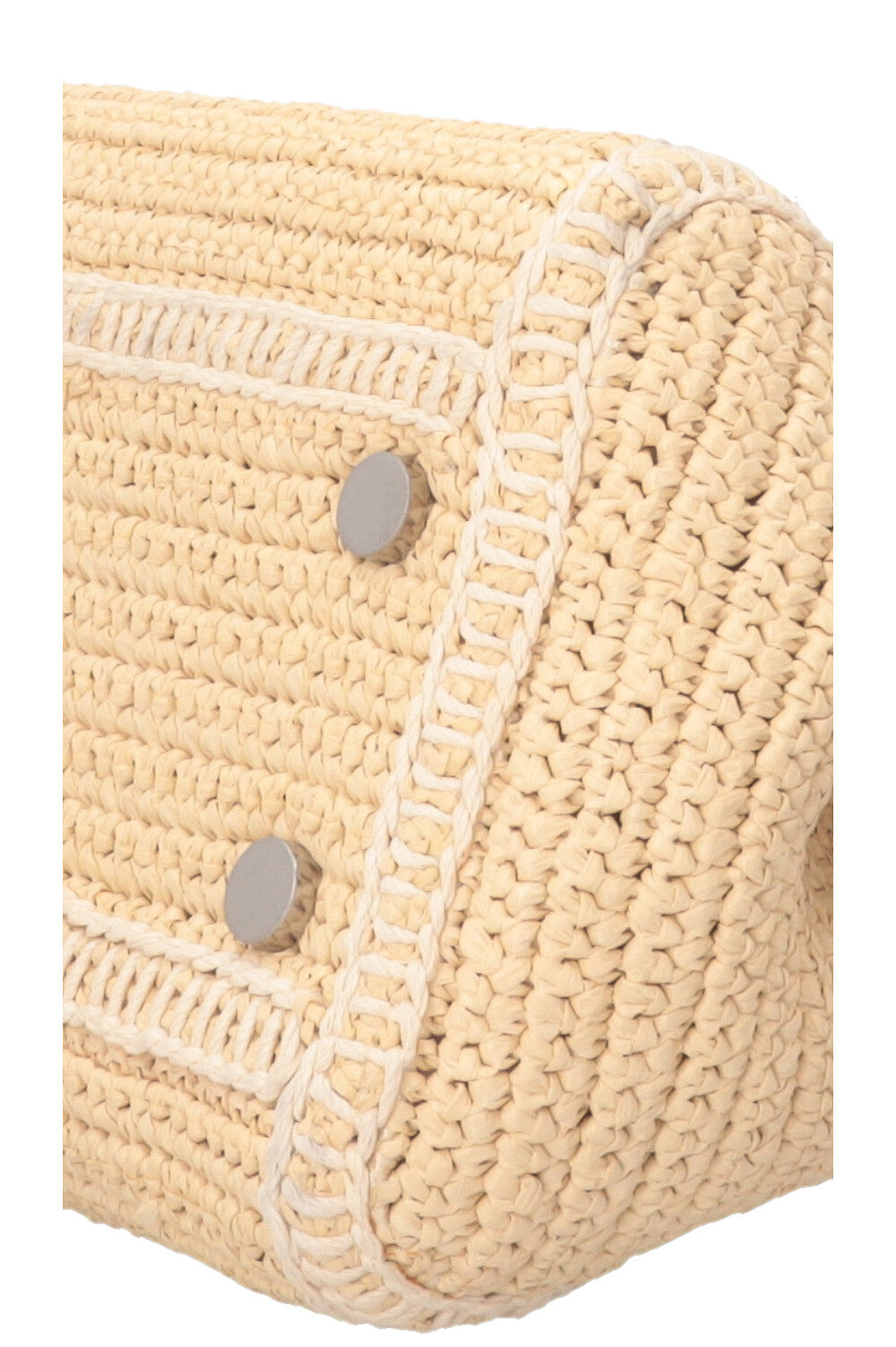 SAINT LAURENT Small Rive Gauche Cabas Bag Raffia Beige