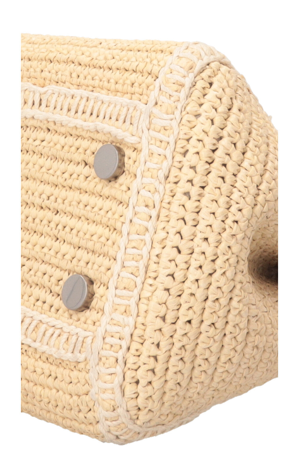 SAINT LAURENT Small Rive Gauche Cabas Bag Raffia Beige