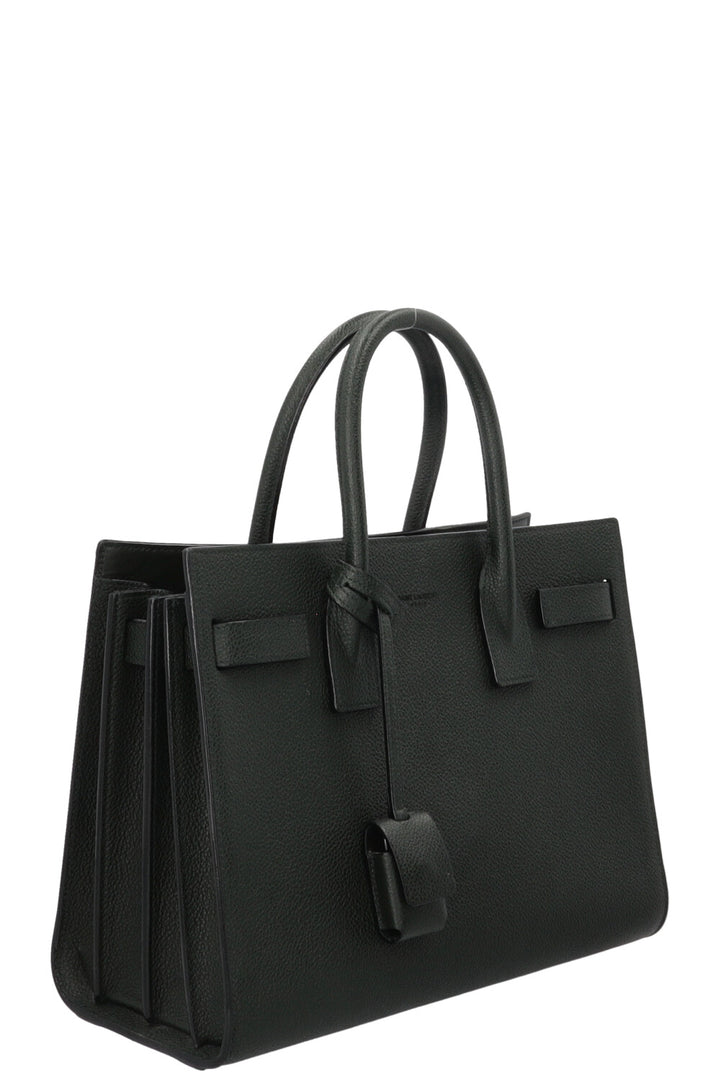 SAINT LAURENT Small Sac de Jour Leather Green