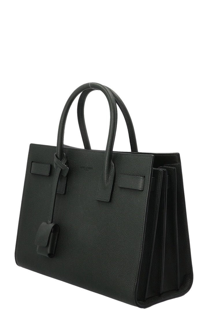 SAINT LAURENT Small Sac de Jour Leather Green