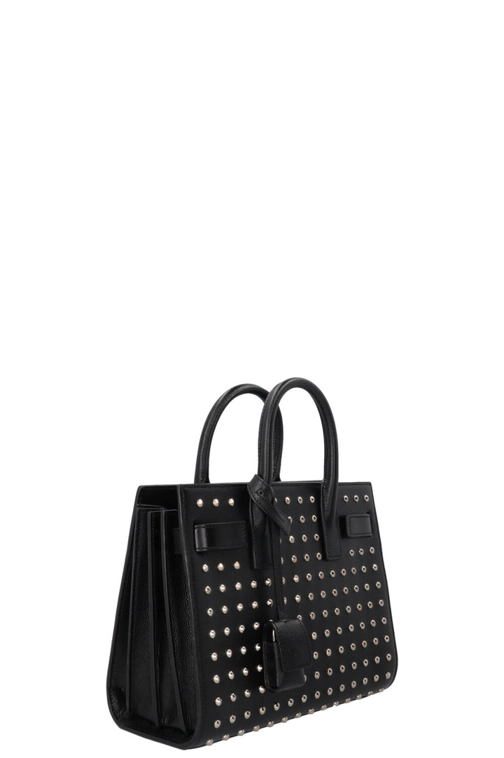 SAINT LAURENT Studded Sac de Jour Nano Black