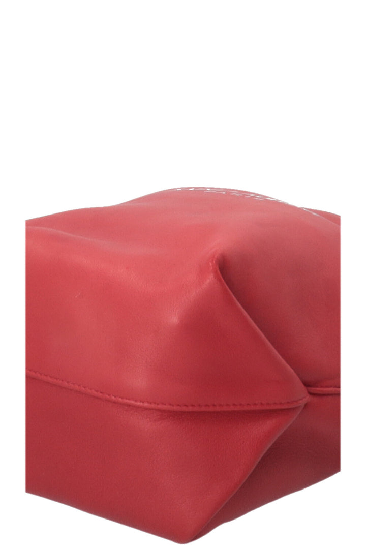SAINT LAURENT Teddy Drawstring Bucket Bag Red