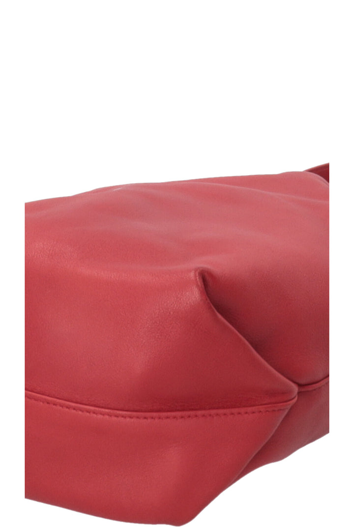SAINT LAURENT Teddy Drawstring Bucket Bag Red