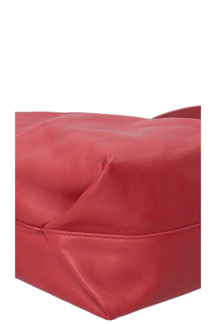 SAINT LAURENT Teddy Drawstring Bucket Bag Red
