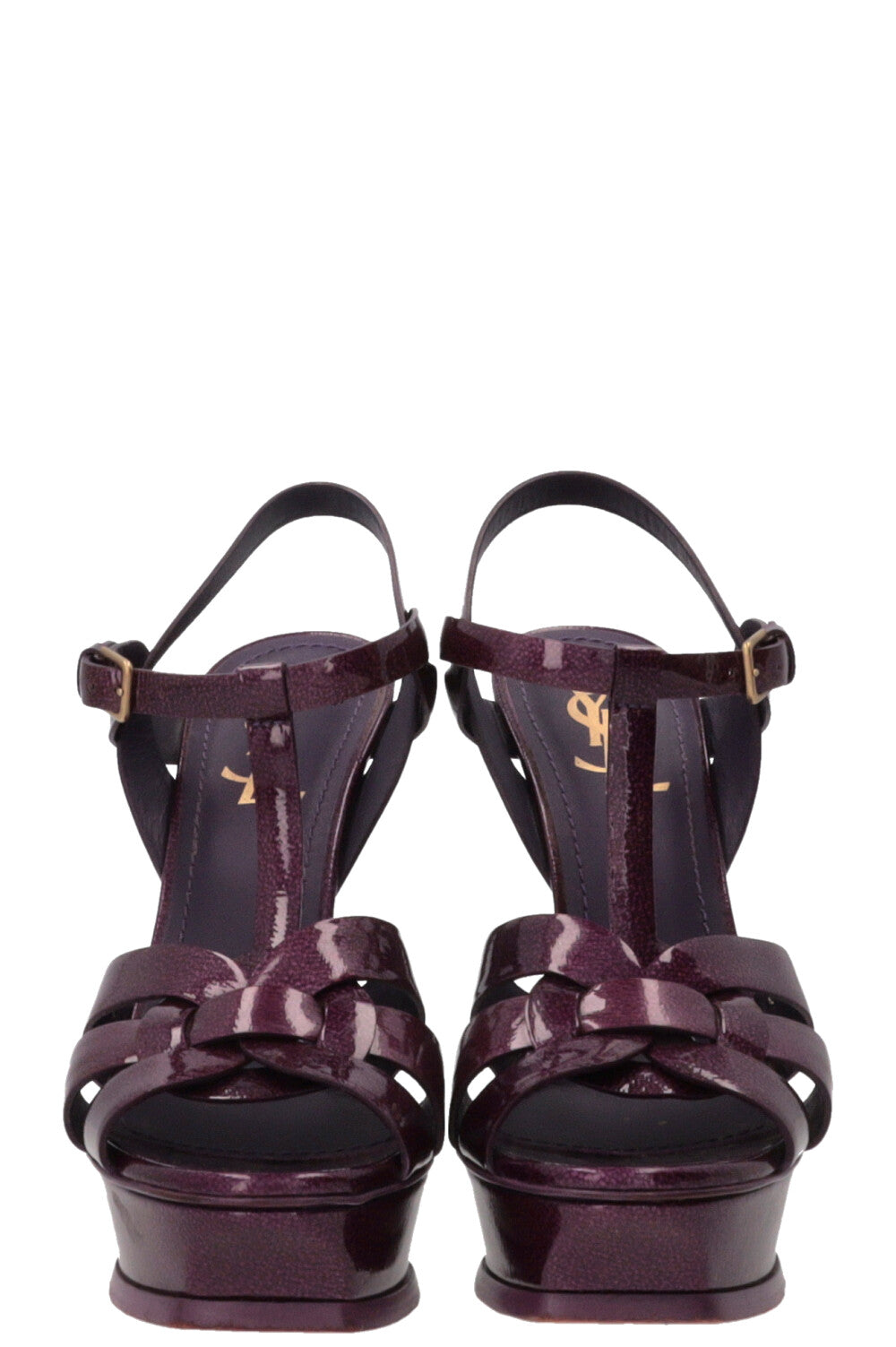 SAINT LAURENT Tribute Plateau Heels Patent Purple