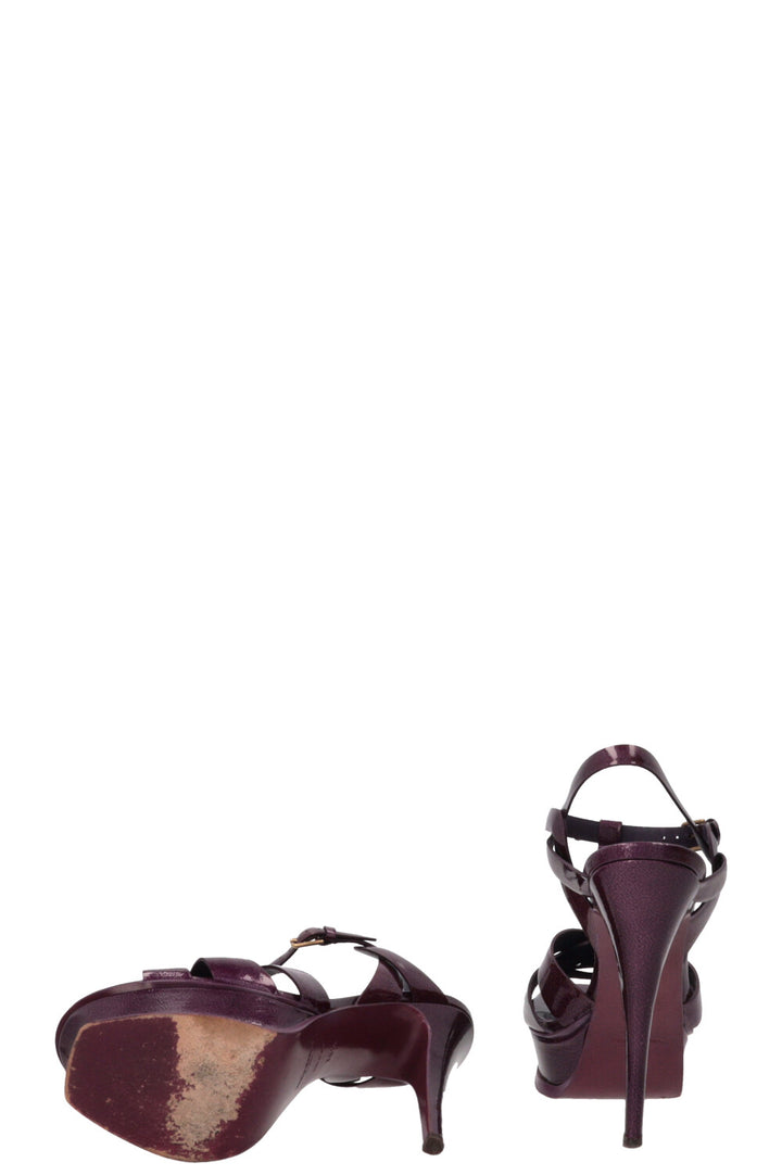 SAINT LAURENT Tribute Plateau Heels Patent Purple