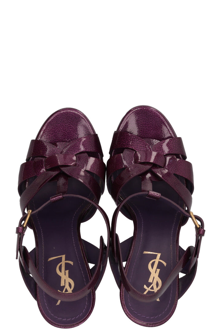 SAINT LAURENT Tribute Plateau Heels Patent Purple