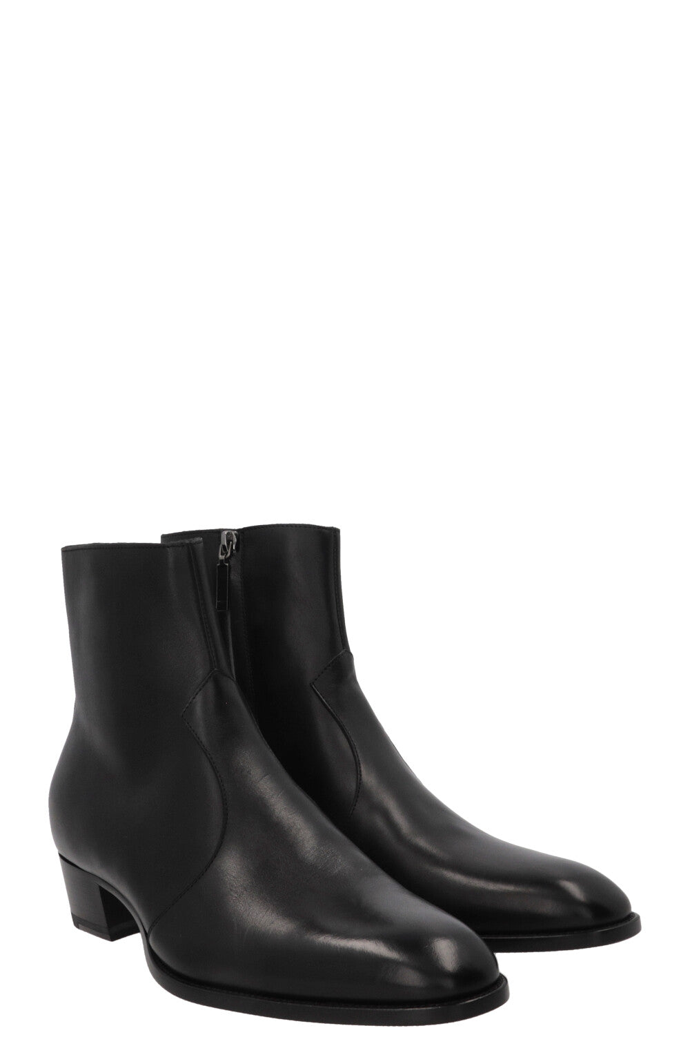 SAINT LAURENT Wyatt Ankle Boots Leather Black