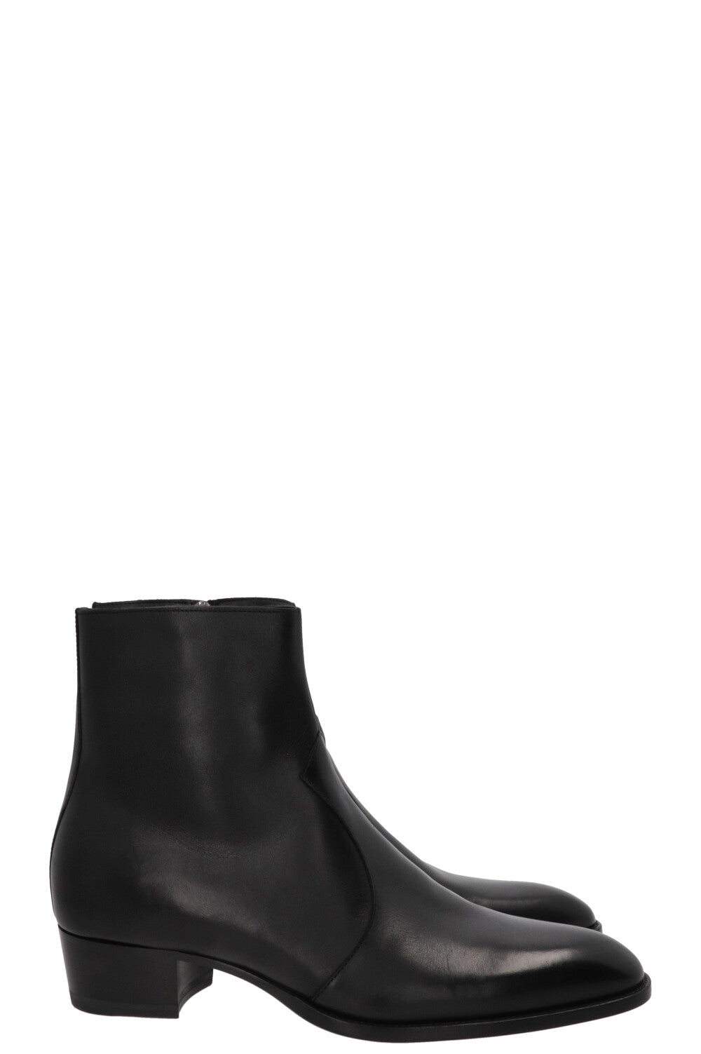 SAINT LAURENT Wyatt Ankle Boots Leather Black
