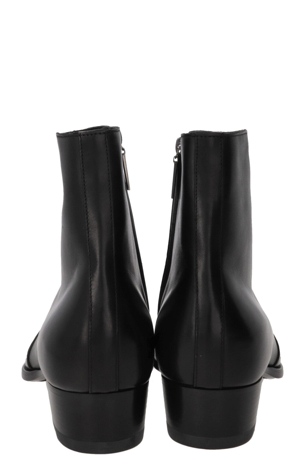 SAINT LAURENT Wyatt Ankle Boots Leather Black