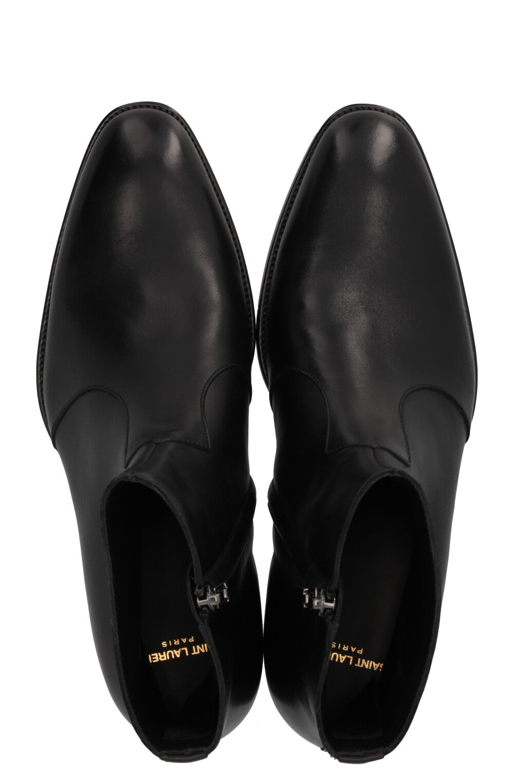 SAINT LAURENT Wyatt Ankle Boots Leather Black