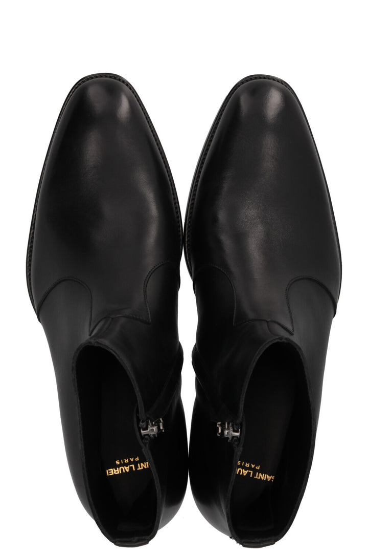 SAINT LAURENT Wyatt Ankle Boots Leather Black