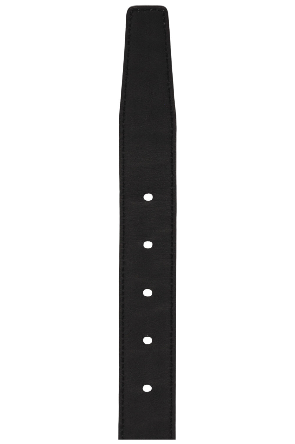 SAINT LAURENT Double Buckle Belt Croc Embossed Leather Brown