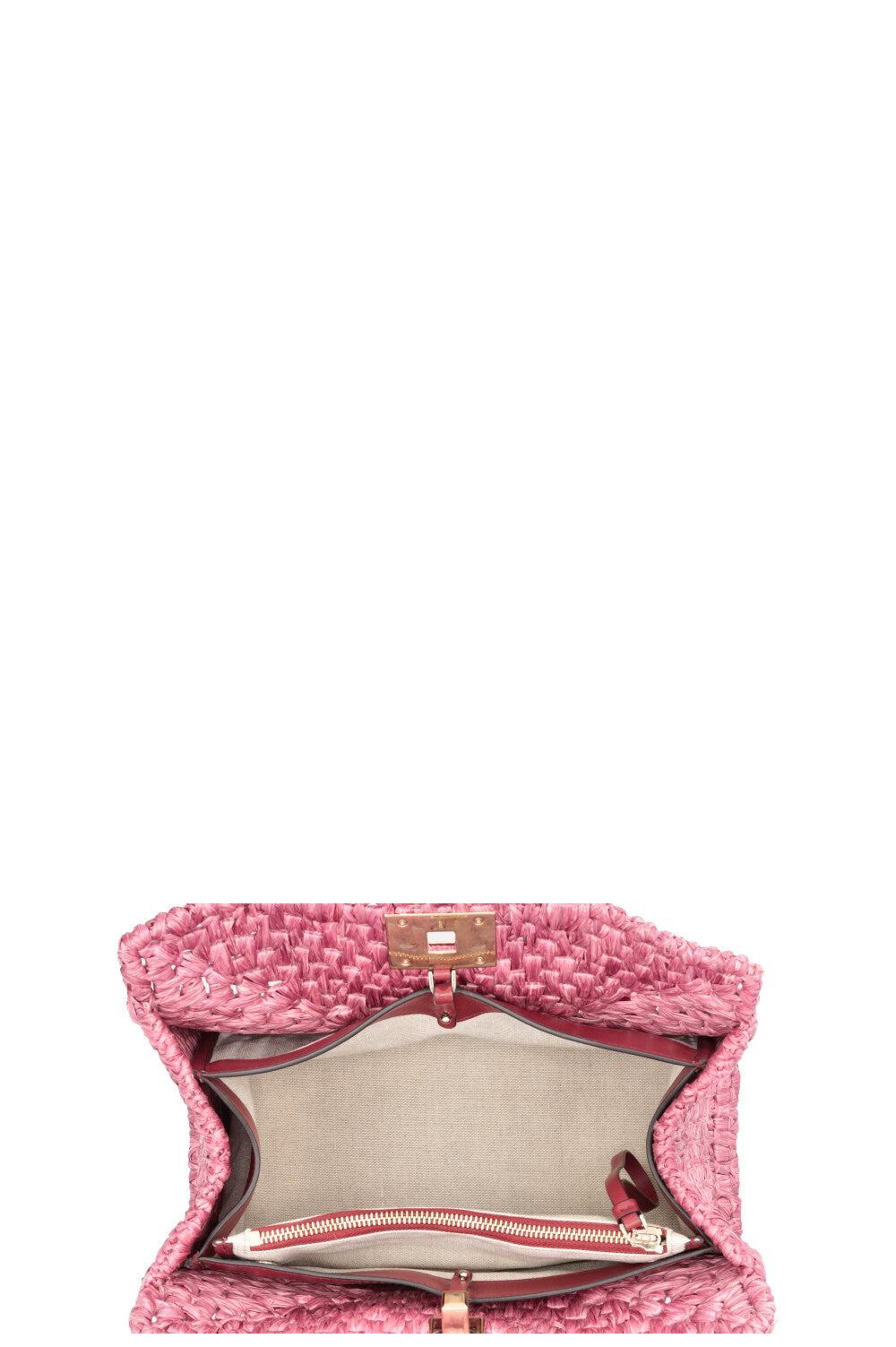 SALVATORE FERRAGAMO Sac carré en raphia rose