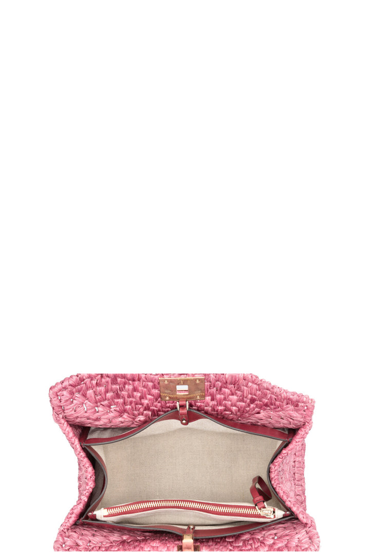 SALVATORE FERRAGAMO Sac carré en raphia rose