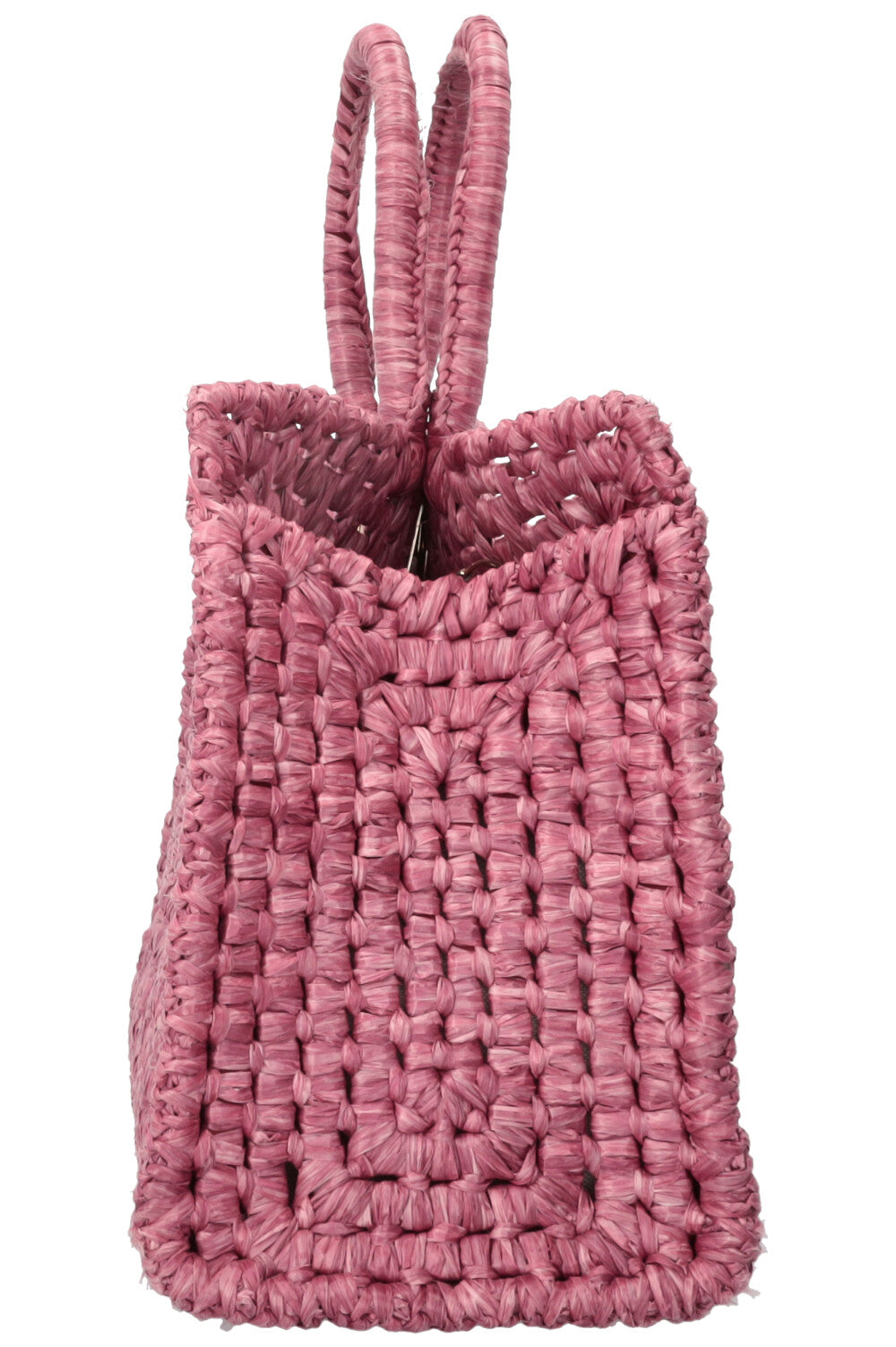 SALVATORE FERRAGAMO Sac carré en raphia rose