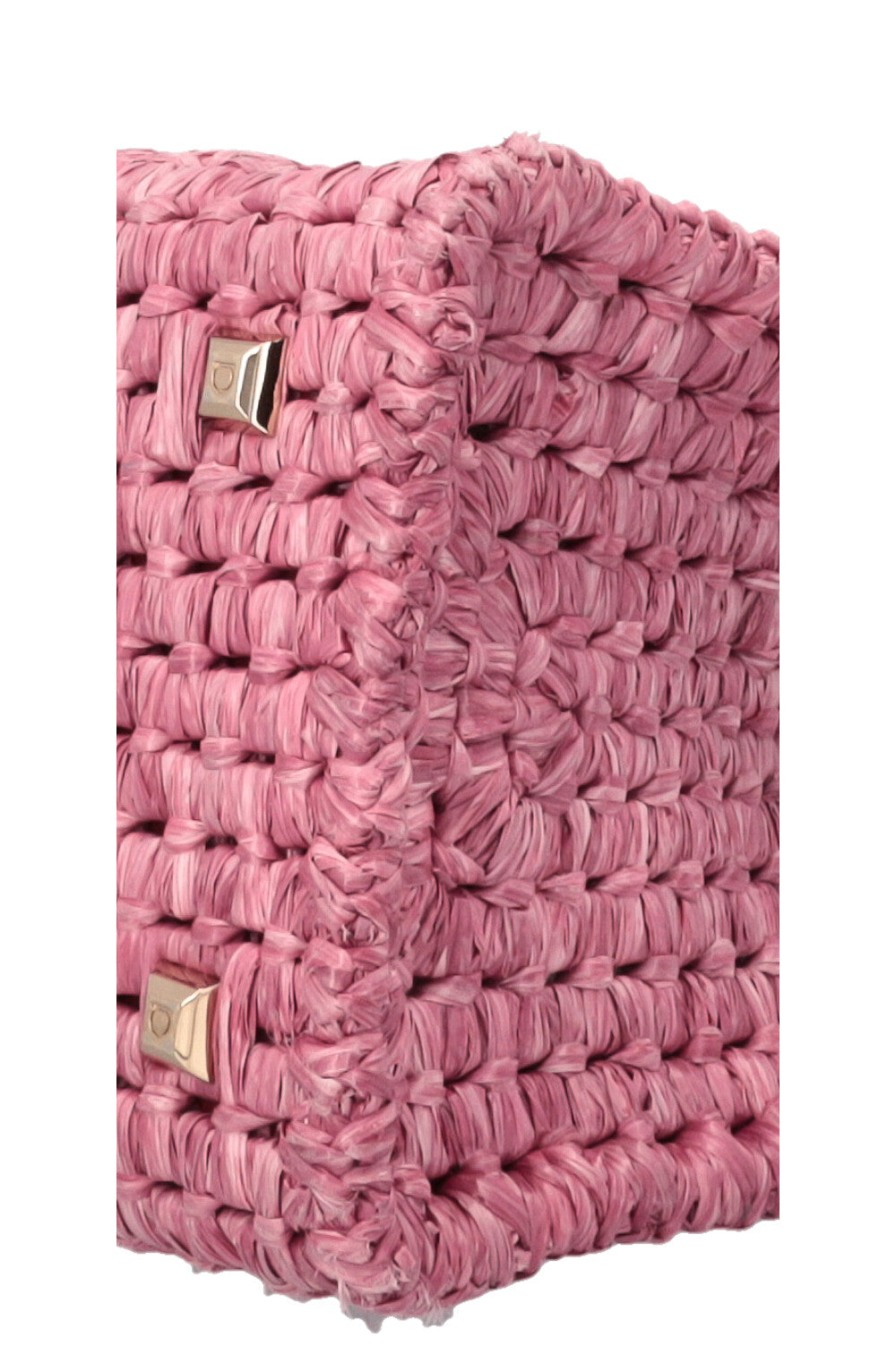 SALVATORE FERRAGAMO Sac carré en raphia rose