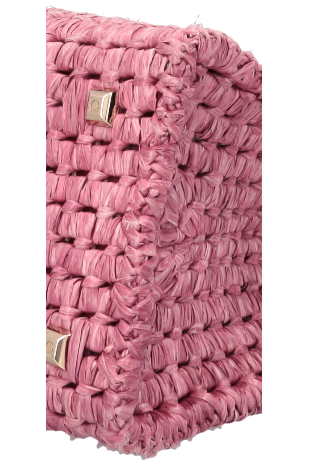 SALVATORE FERRAGAMO Sac carré en raphia rose