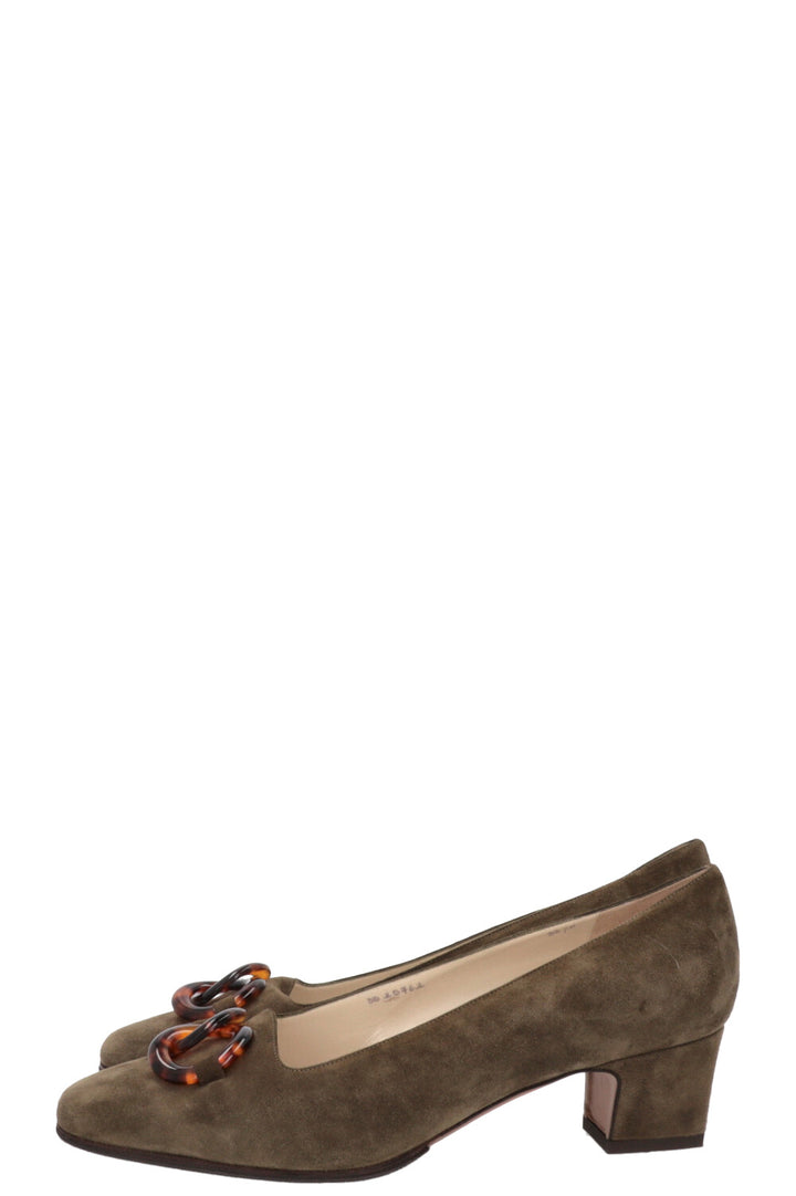 SALVATORE FERRAGAMO Germaine 1968 Escarpins Daim Vert