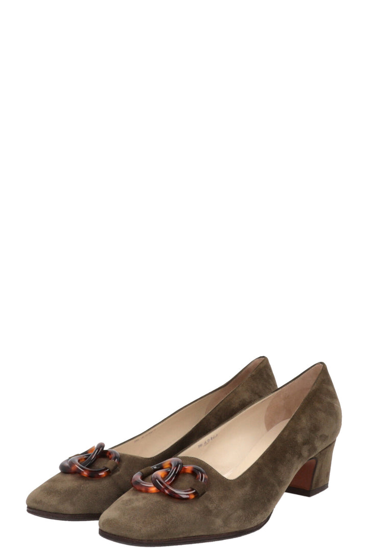 SALVATORE FERRAGAMO Germaine 1968 Escarpins Daim Vert