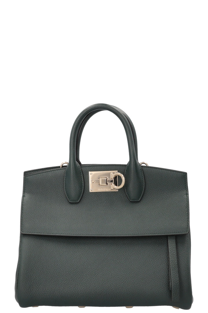 SALVATORE FERRAGAMO Medium Studio Hand Bag Moss Green