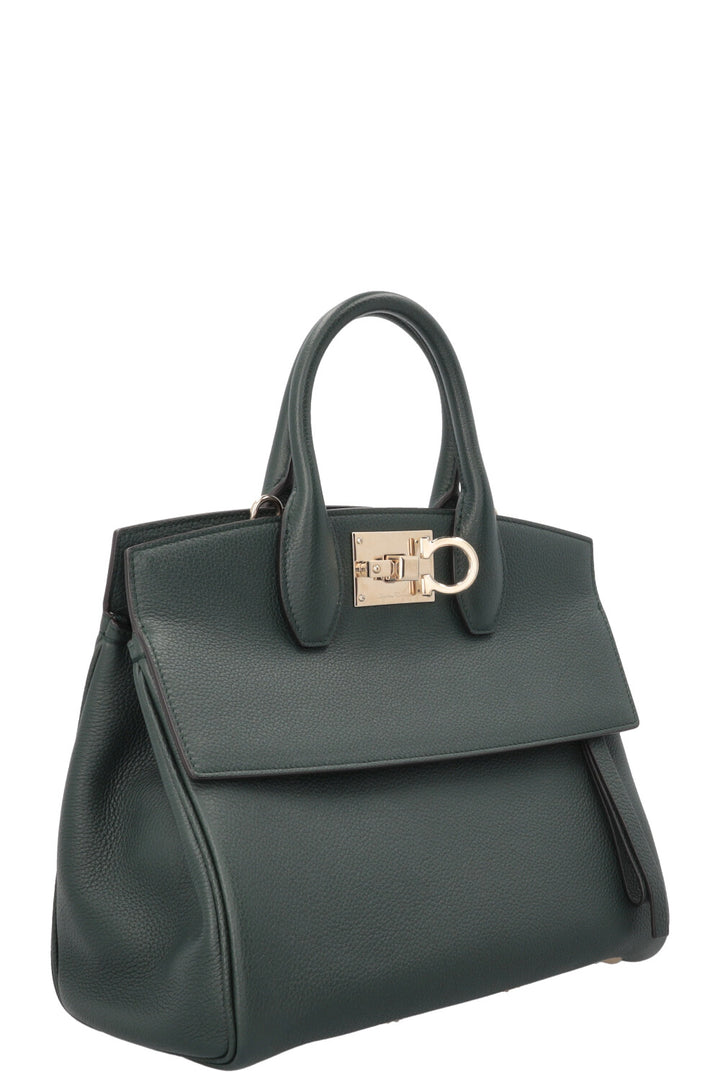 SALVATORE FERRAGAMO Medium Studio Hand Bag Moss Green