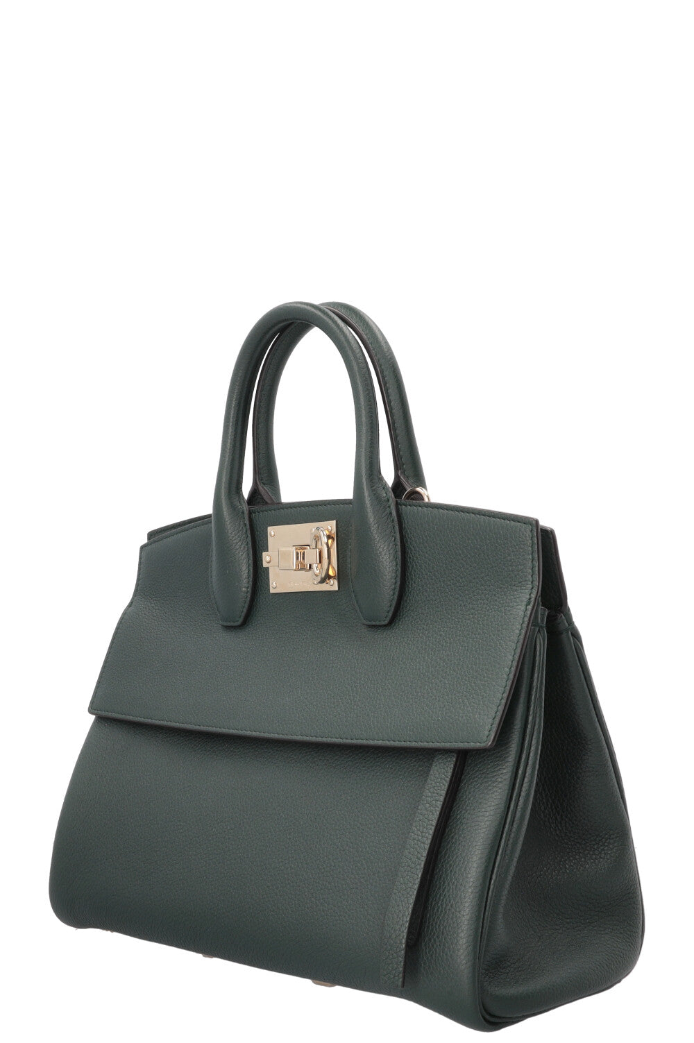 SALVATORE FERRAGAMO Medium Studio Hand Bag Moss Green