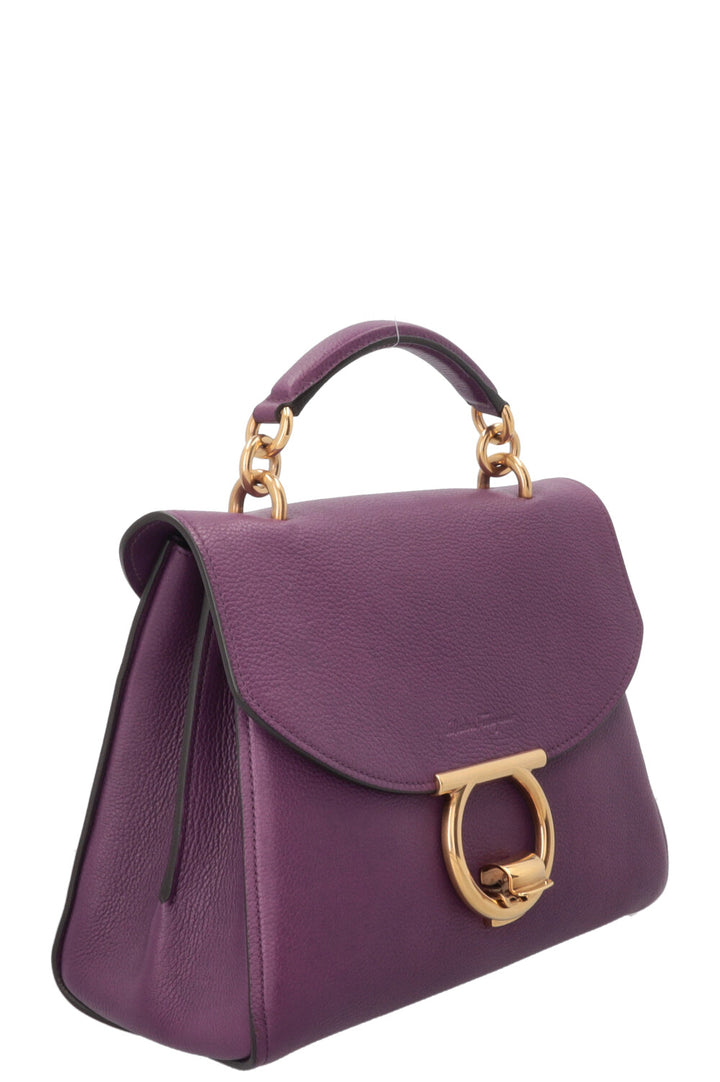 SALVATORE FERRAGAMO Small Margot Bag Leather Purple