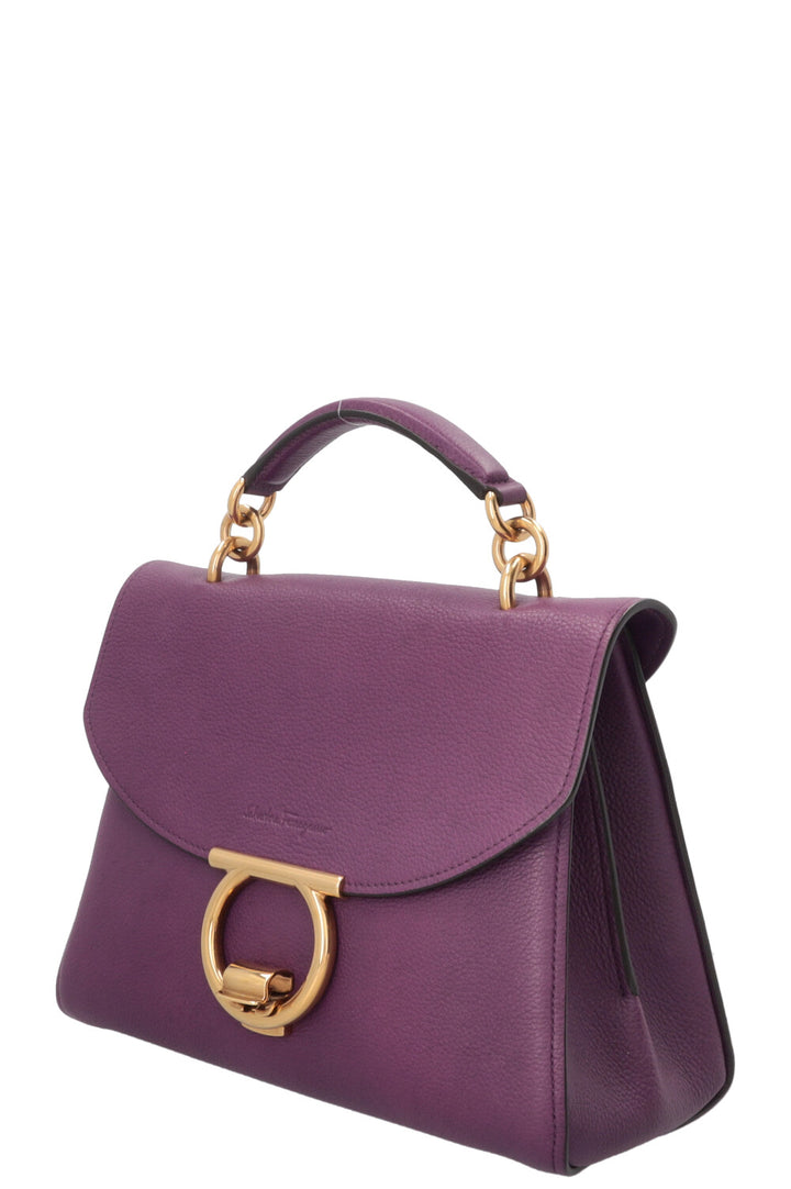 SALVATORE FERRAGAMO Small Margot Bag Leather Purple