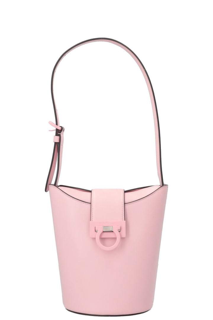 SALVATORE FERRAGAMO Trifolio Small Bucket Bag Leather Pink