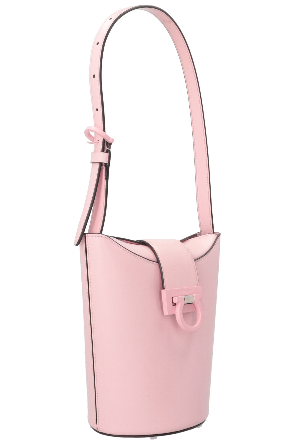 SALVATORE FERRAGAMO Trifolio Small Bucket Bag Leather Pink
