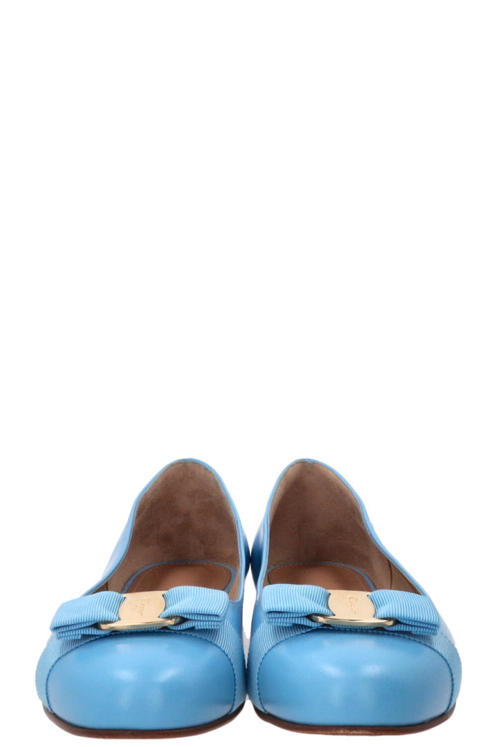 SALVATORE FERRAGAMO Varina Ballerinas Leather Blue