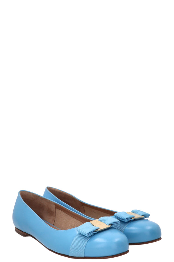 SALVATORE FERRAGAMO Ballerines Varina Cuir Bleu