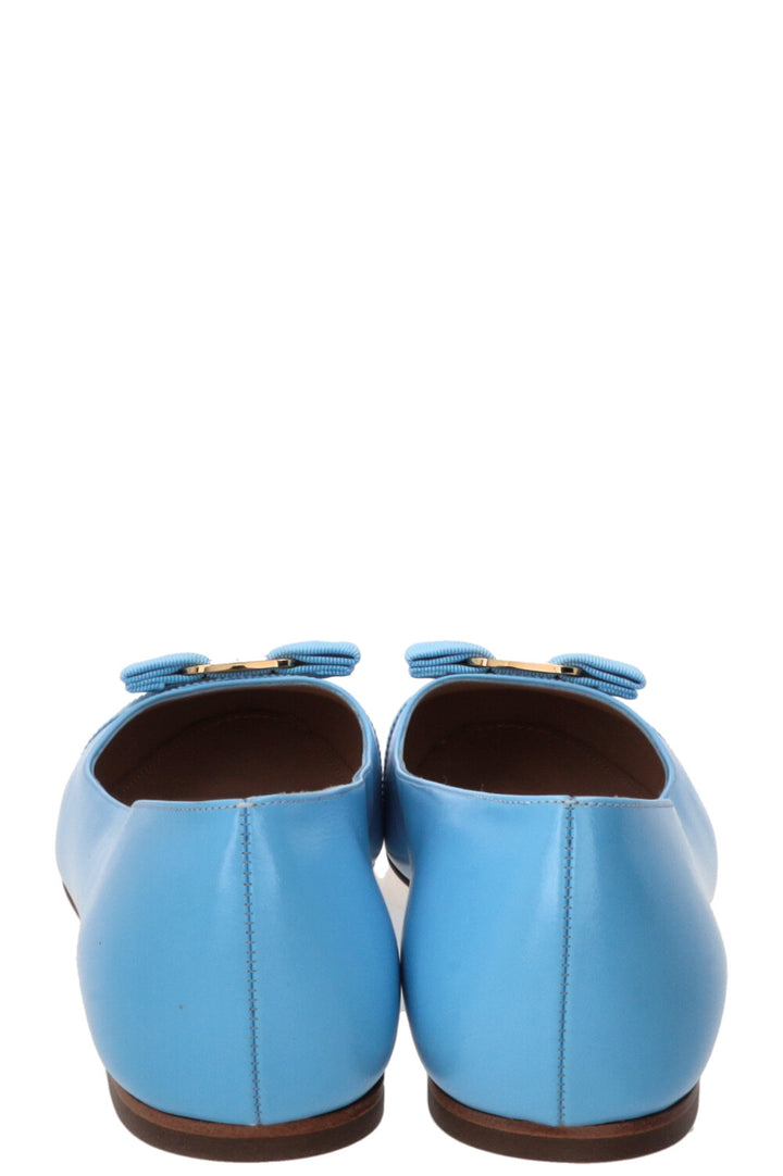 SALVATORE FERRAGAMO Varina Ballerinas Leather Blue
