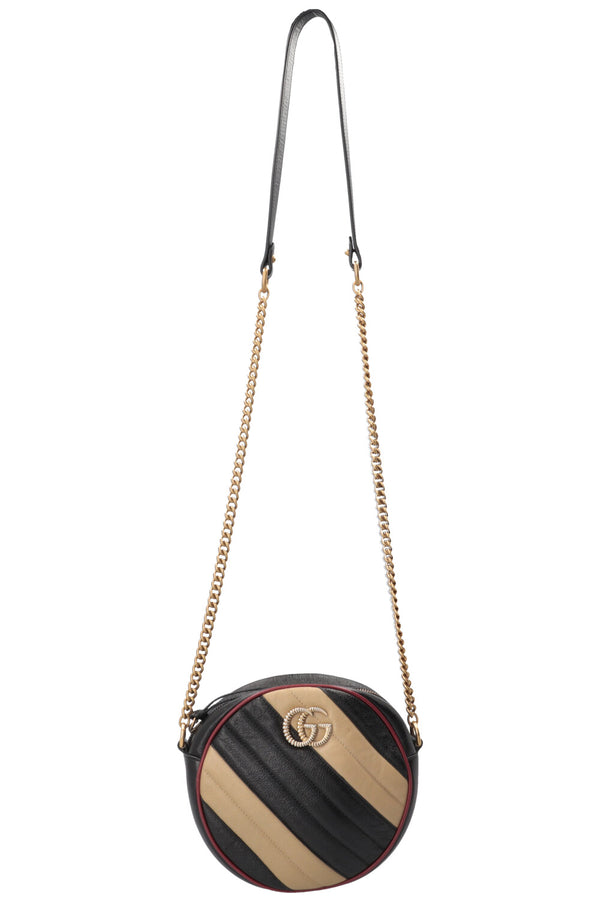 Sac bandoulière GUCCI Marmont rond rayé
