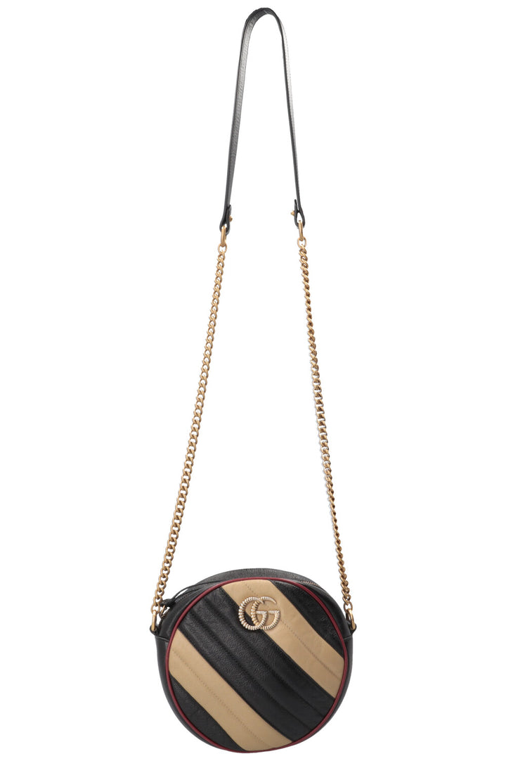 Sac bandoulière GUCCI Marmont rond rayé