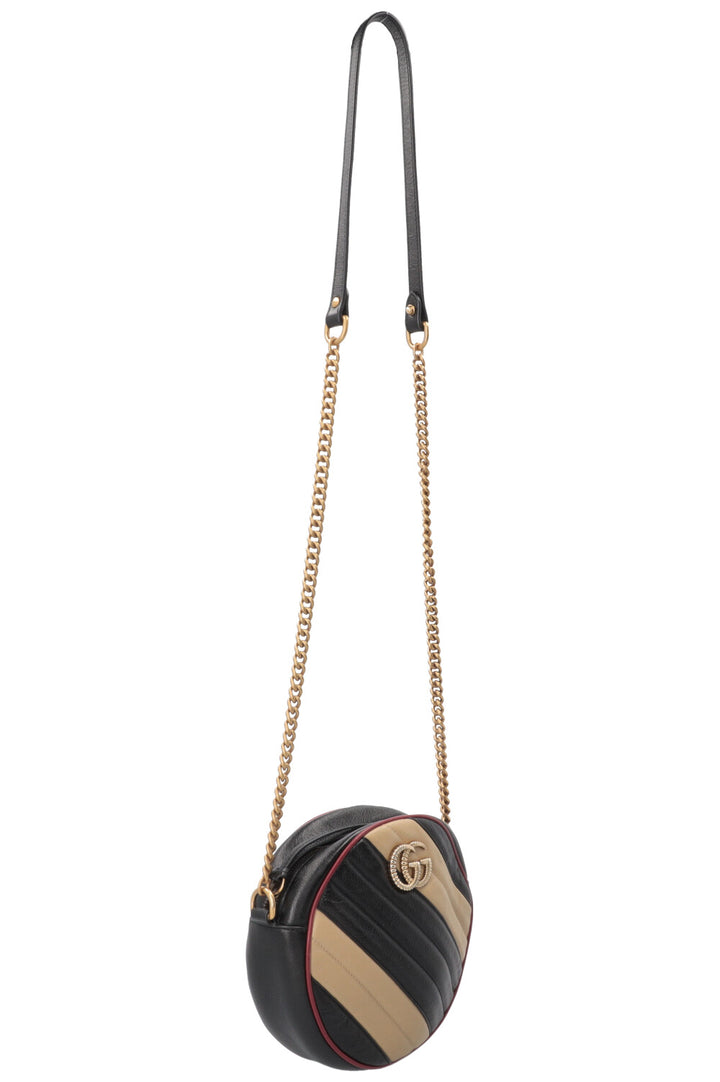 Sac bandoulière GUCCI Marmont rond rayé