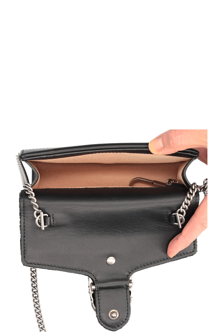 GUCCI Super Mini Dionysus Velvet Black