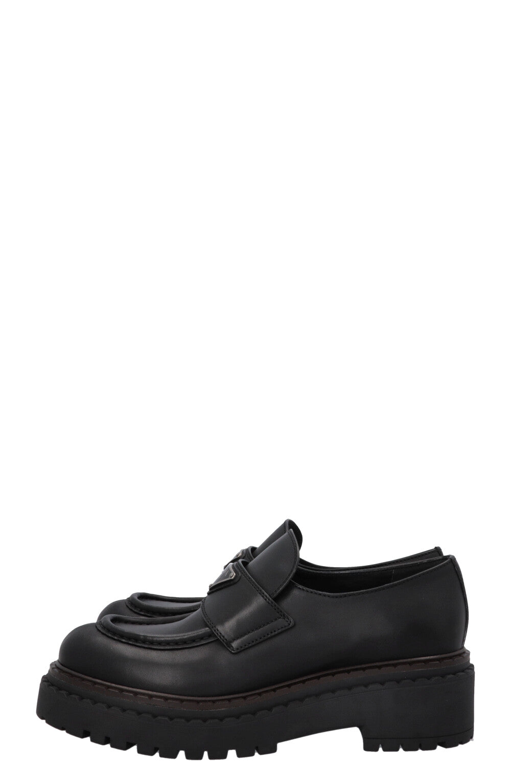 Mocassins PRADA à logo triangulaire noirs