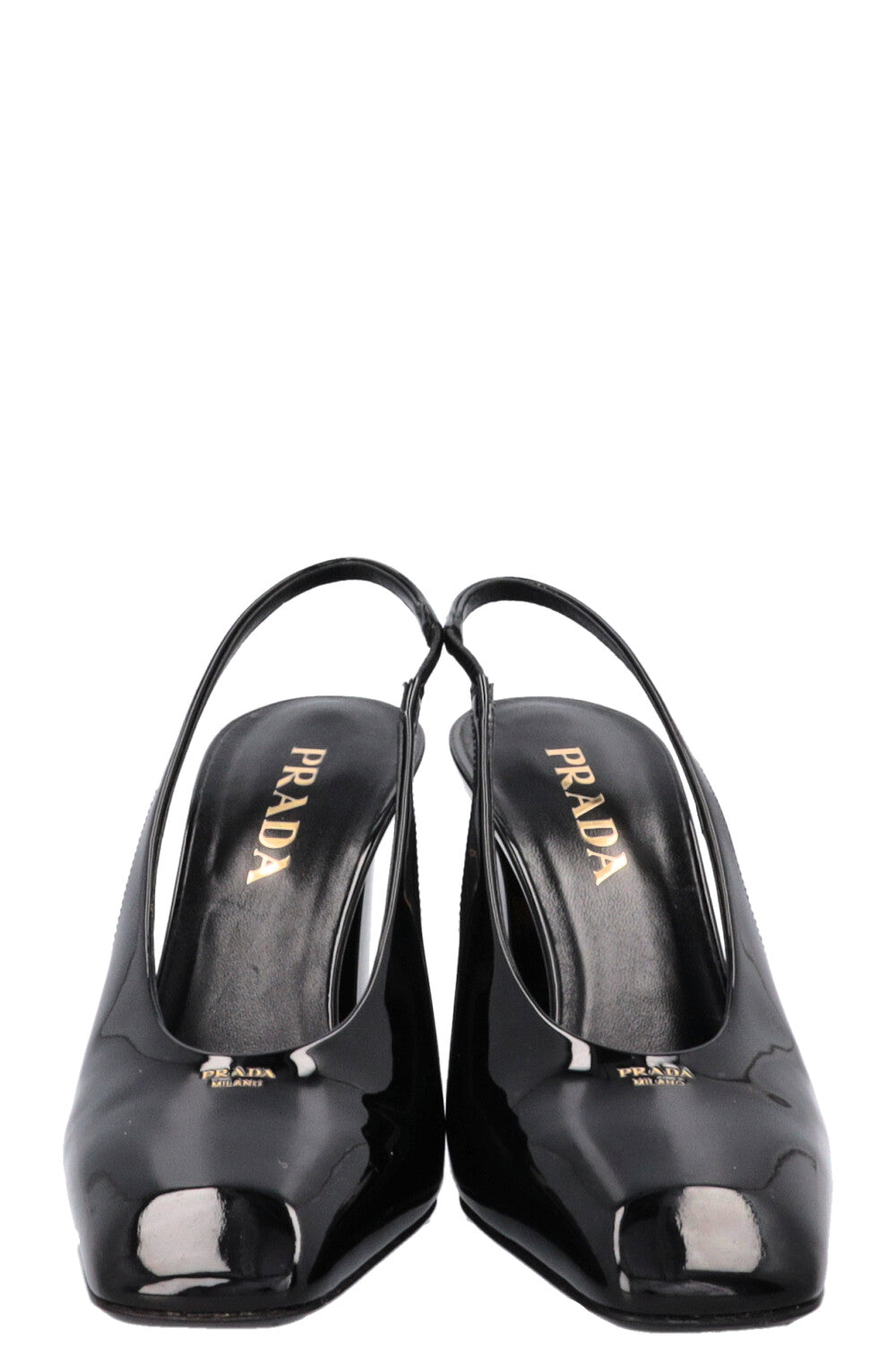 Escarpins à bride arrière PRADA vernis noir